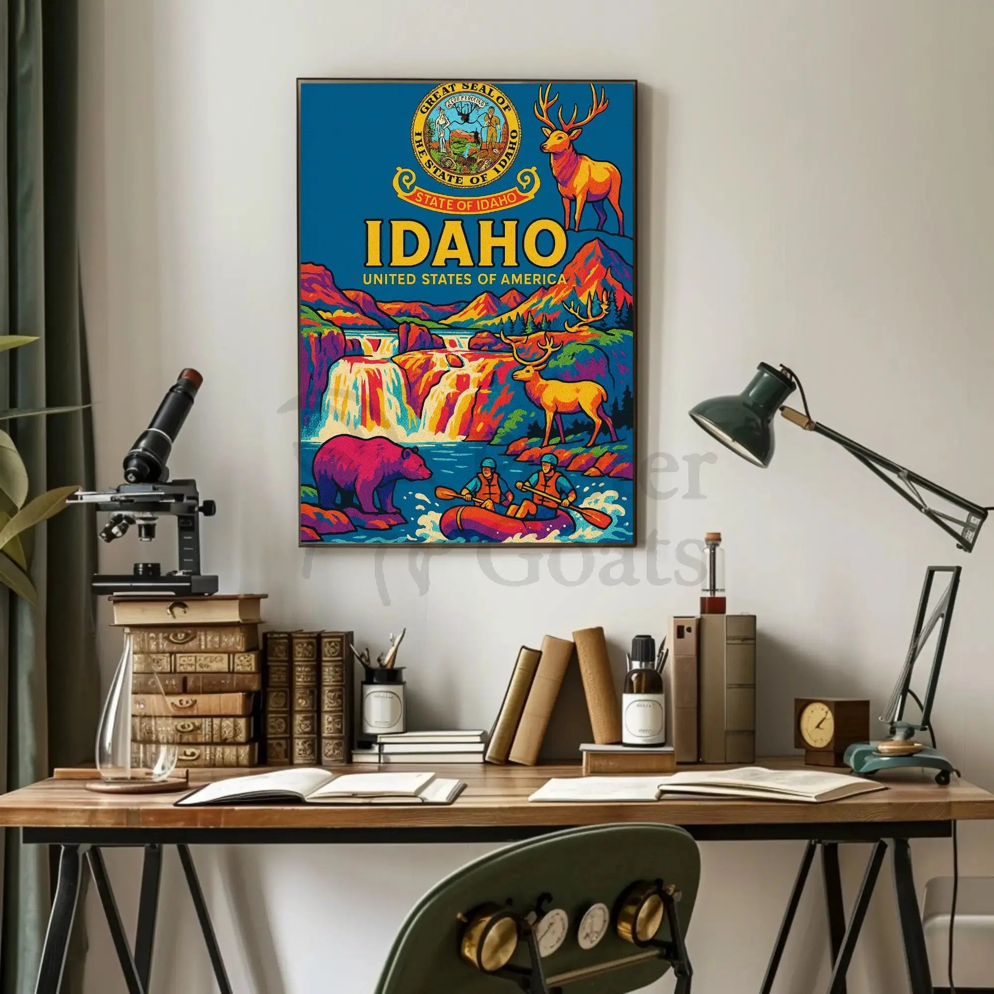 Idaho Adventure Vibes Retro Travel Poster PosterGoat