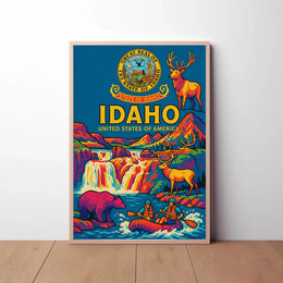 Idaho Adventure Vibes Retro Travel Poster PosterGoat