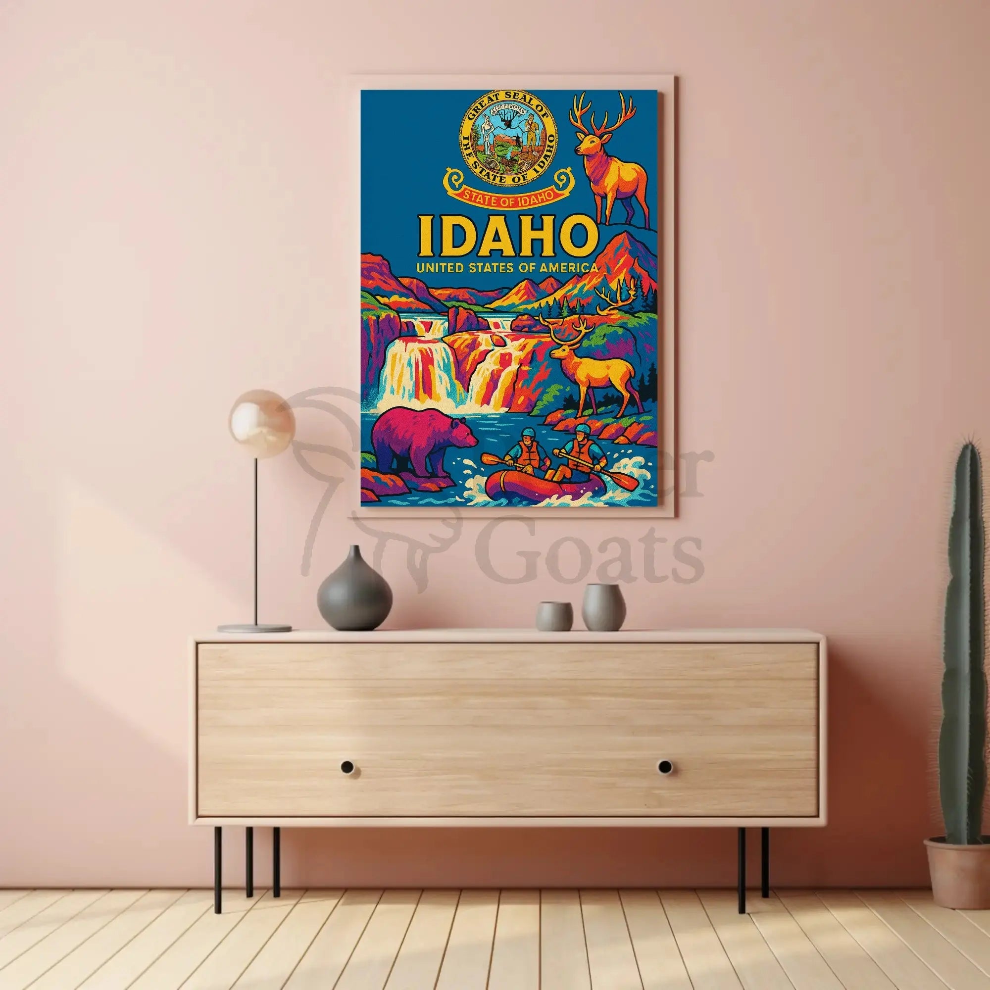 Idaho Adventure Vibes Retro Travel Poster PosterGoat