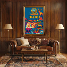 Idaho Adventure Vibes Retro Travel Poster PosterGoat