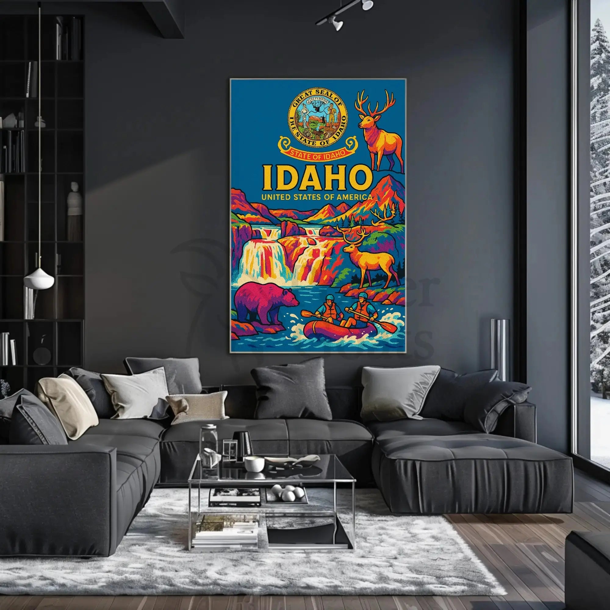Idaho Adventure Vibes Retro Travel Poster PosterGoat