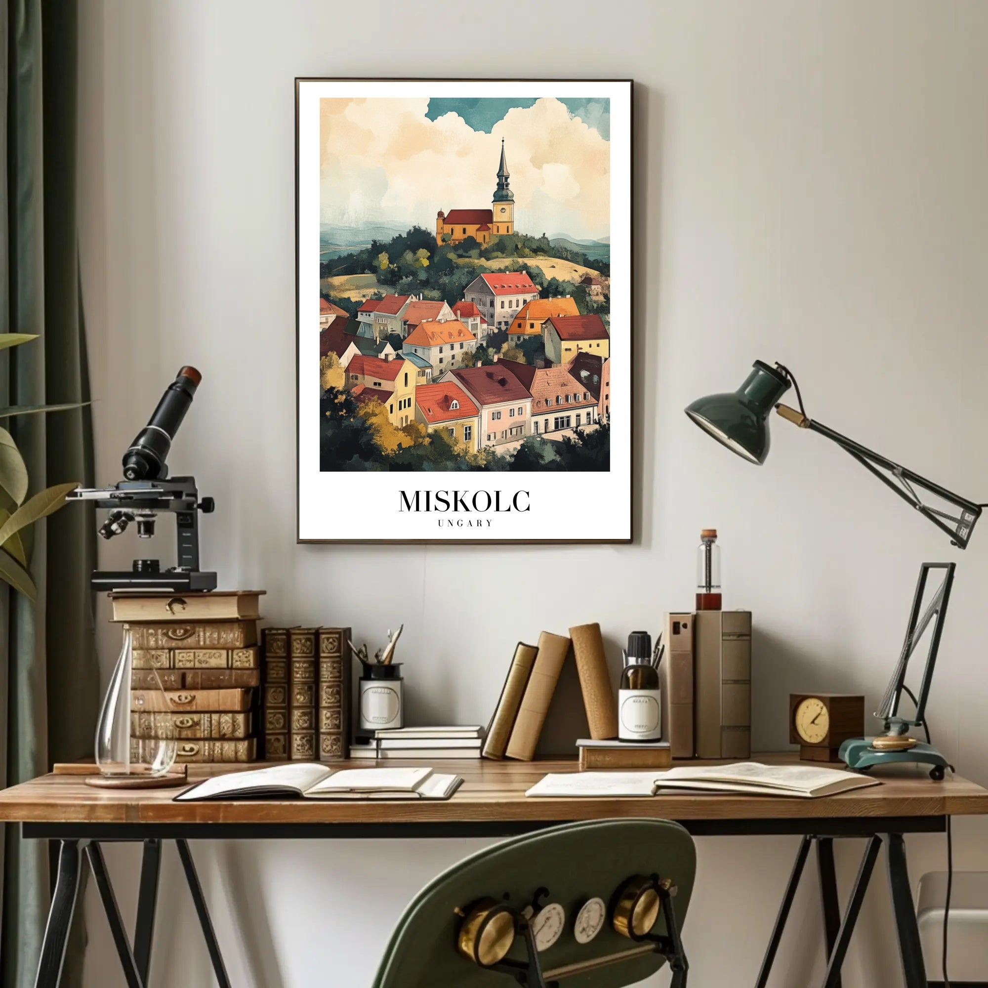 Idyllic Cityscape of Miskolc: European Urban Travel Poster PosterGoat