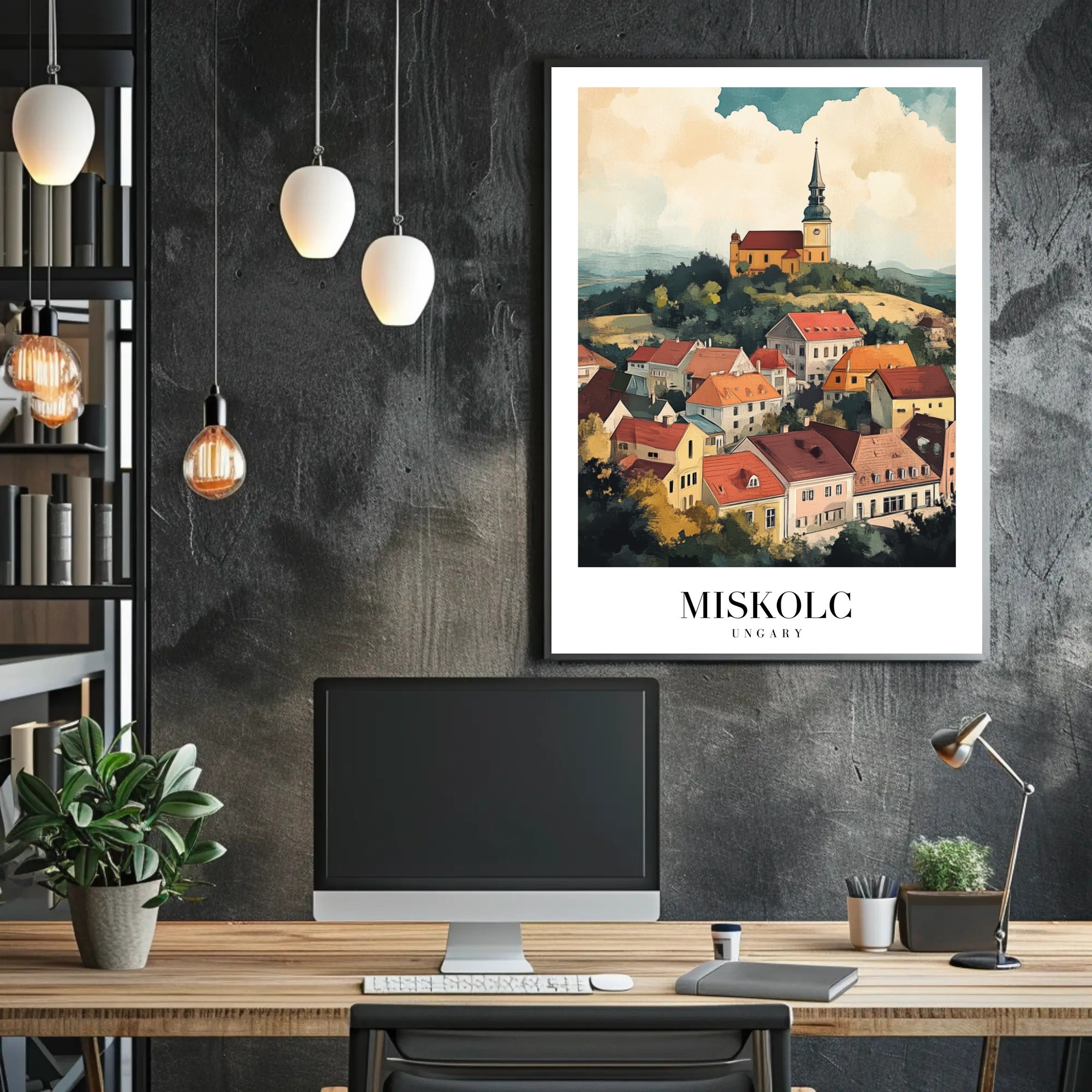 Idyllic Cityscape of Miskolc: European Urban Travel Poster PosterGoat