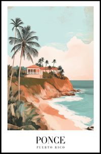 Idyllic Coastal Scene in Ponce Travel Poster PosterGoat