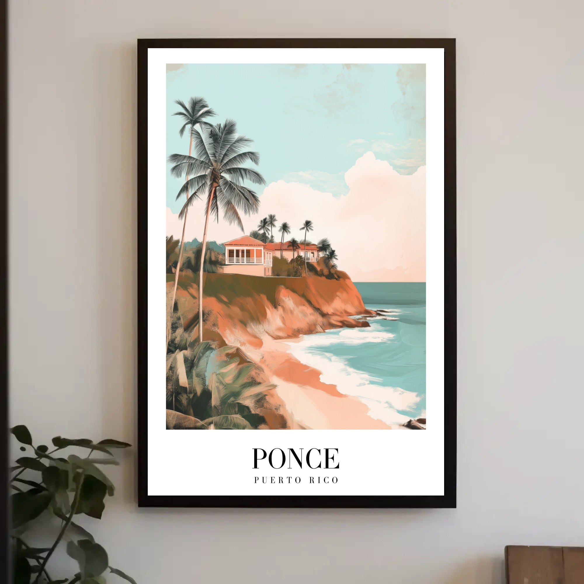Idyllic Coastal Scene in Ponce Travel Poster PosterGoat