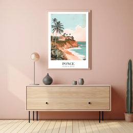 Idyllic Coastal Scene in Ponce Travel Poster PosterGoat