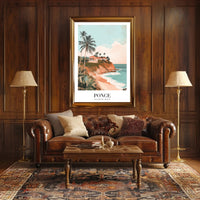 Idyllic Coastal Scene in Ponce Travel Poster PosterGoat