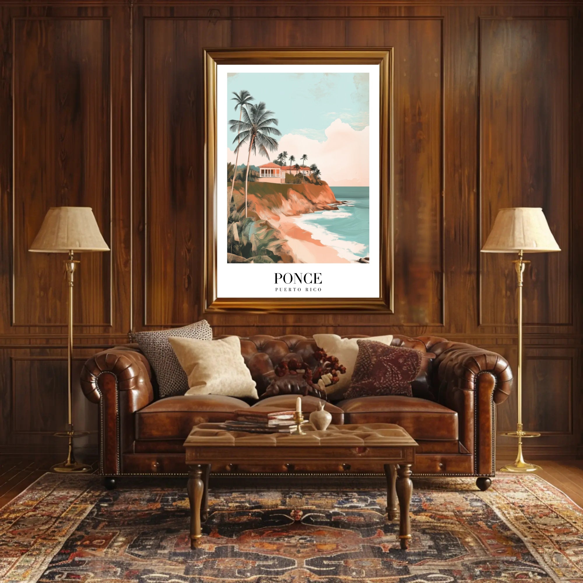 Idyllic Coastal Scene in Ponce Travel Poster PosterGoat
