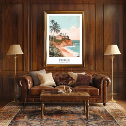 Idyllic Coastal Scene in Ponce Travel Poster PosterGoat
