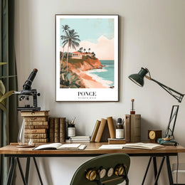 Idyllic Coastal Scene in Ponce Travel Poster PosterGoat