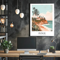 Idyllic Coastal Scene in Ponce Travel Poster PosterGoat