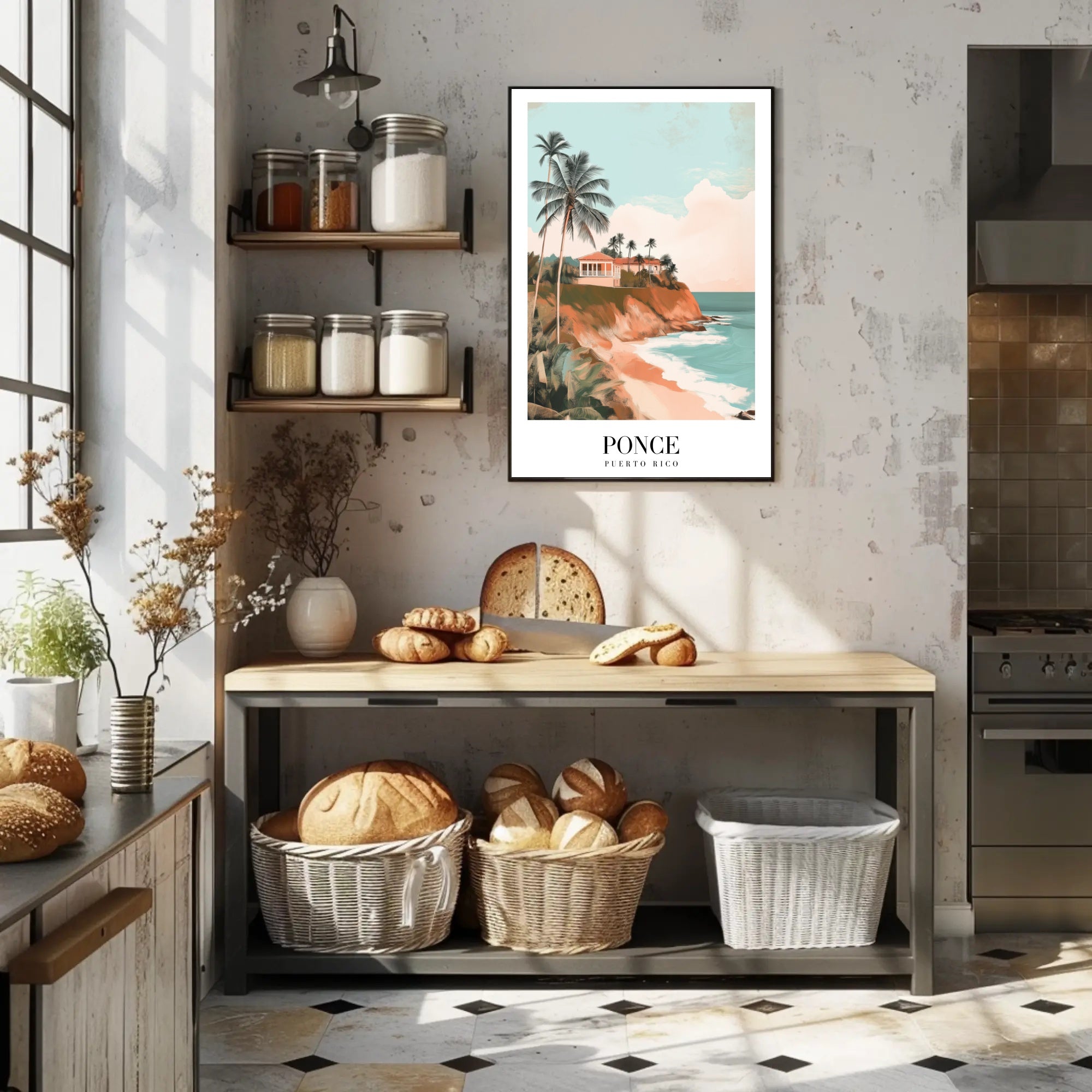 Idyllic Coastal Scene in Ponce Travel Poster PosterGoat