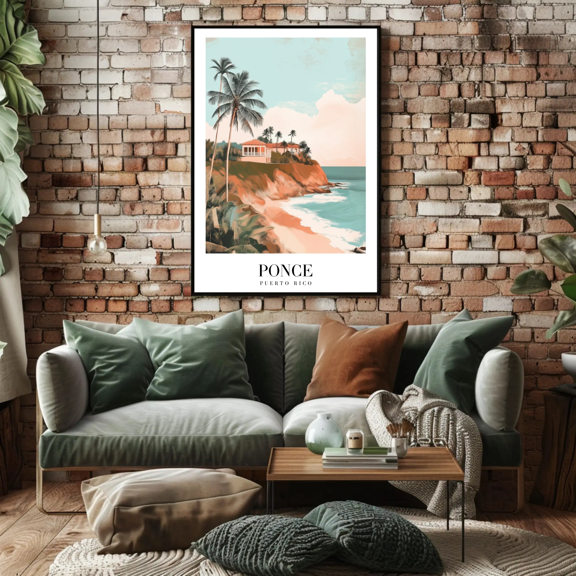 Idyllic Coastal Scene in Ponce Travel Poster PosterGoat
