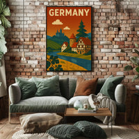 Idyllic German Countryside Vintage Travel Poster PosterGoat
