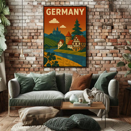 Idyllic German Countryside Vintage Travel Poster PosterGoat