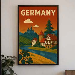 Idyllic German Countryside Vintage Travel Poster PosterGoat