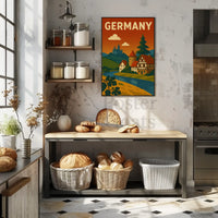 Idyllic German Countryside Vintage Travel Poster PosterGoat