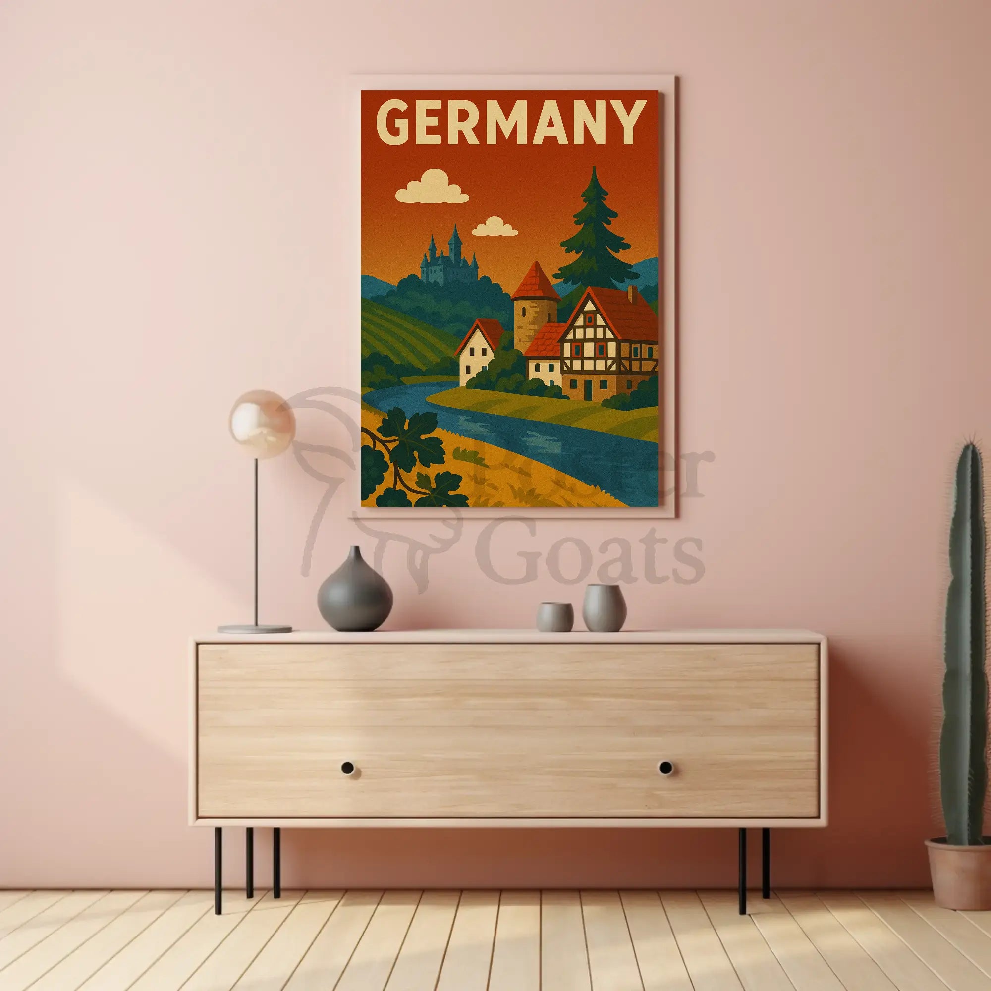Idyllic German Countryside Vintage Travel Poster PosterGoat