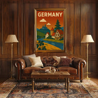 Idyllic German Countryside Vintage Travel Poster PosterGoat