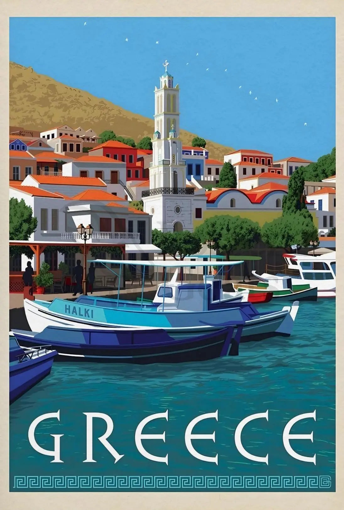 Idyllic Greek Coastal Charm Travel Poster PosterGoat