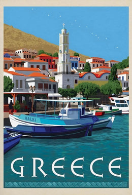 Idyllic Greek Coastal Charm Travel Poster PosterGoat