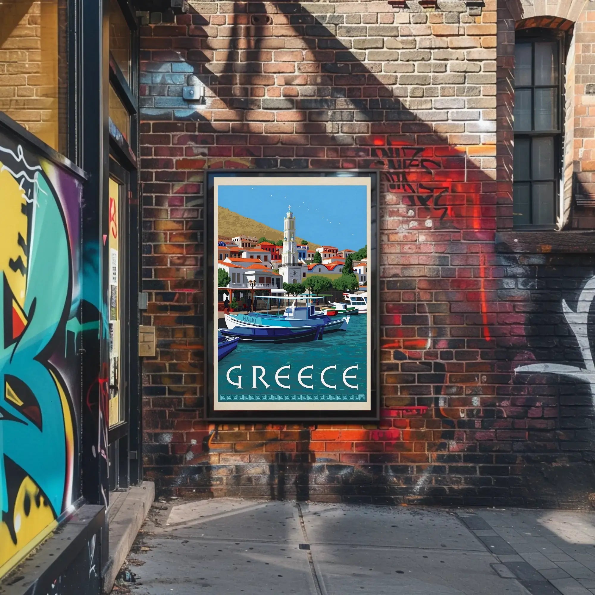 Idyllic Greek Coastal Charm Travel Poster PosterGoat