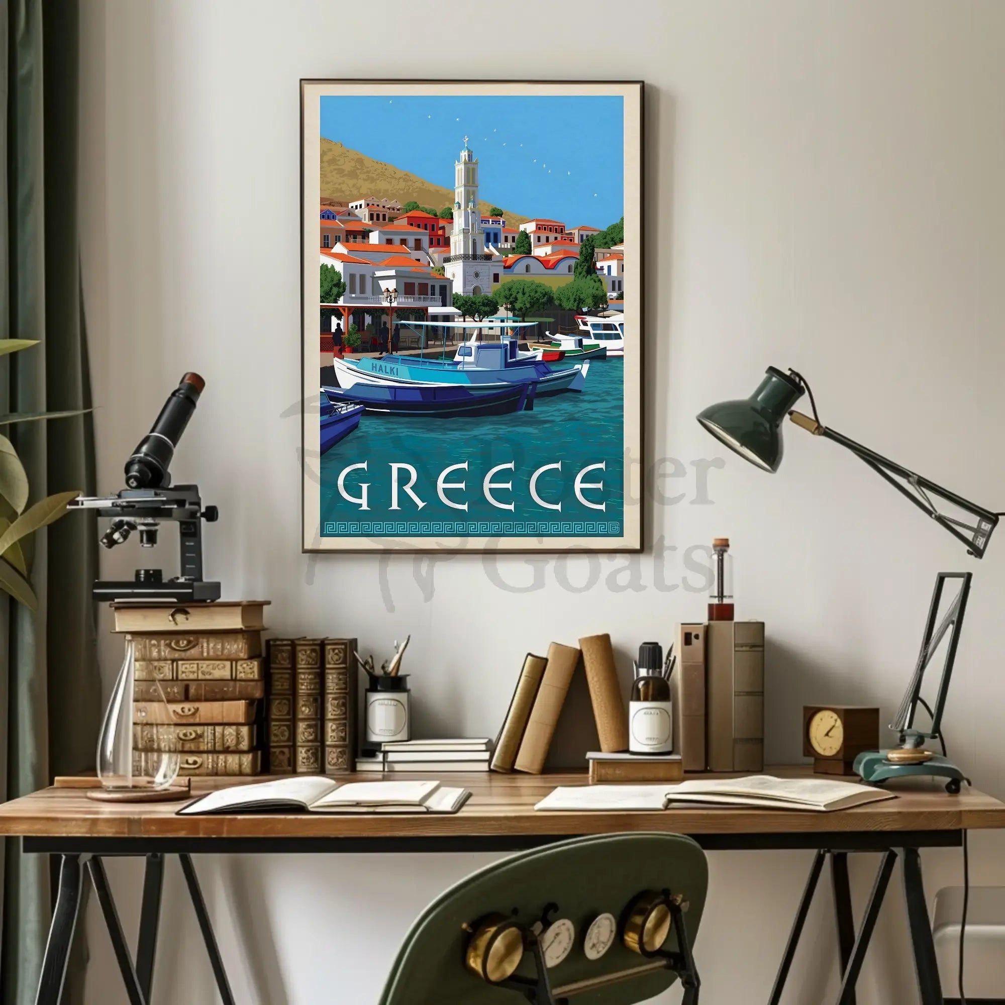 Idyllic Greek Coastal Charm Travel Poster PosterGoat