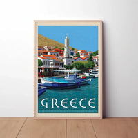 Idyllic Greek Coastal Charm Travel Poster PosterGoat