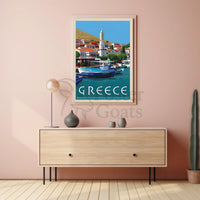 Idyllic Greek Coastal Charm Travel Poster PosterGoat