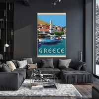 Idyllic Greek Coastal Charm Travel Poster PosterGoat