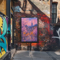 Idyllic Impressionist Cityscape in Spring - Artistic Poster PosterGoat