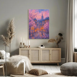 Idyllic Impressionist Cityscape in Spring - Artistic Poster PosterGoat