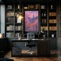 Idyllic Impressionist Cityscape in Spring - Artistic Poster PosterGoat