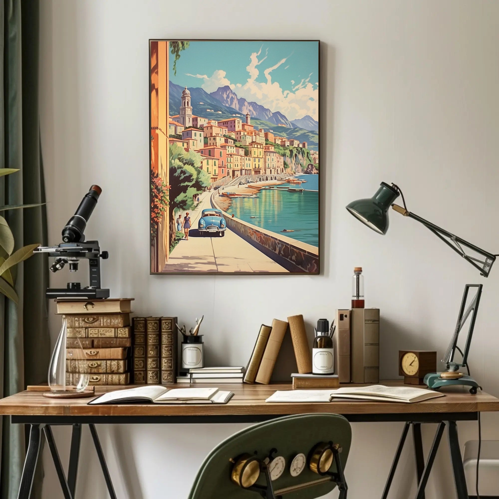 Idyllic Italian Coastal Scene Vintage Travel Poster PosterGoat