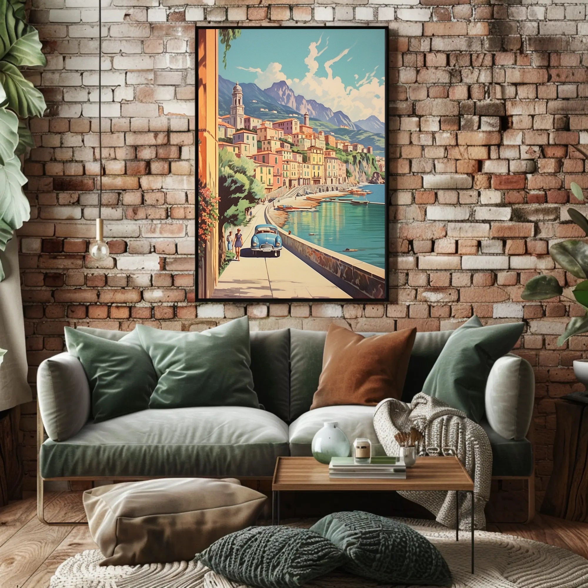 Idyllic Italian Coastal Scene Vintage Travel Poster PosterGoat