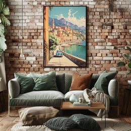 Idyllic Italian Coastal Scene Vintage Travel Poster PosterGoat