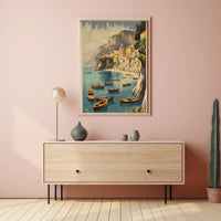 Idyllic Italian Coastal Town Vintage Travel Poster PosterGoat