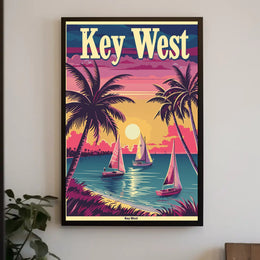 Idyllic Key West Sunset Scene Travel Poster PosterGoat