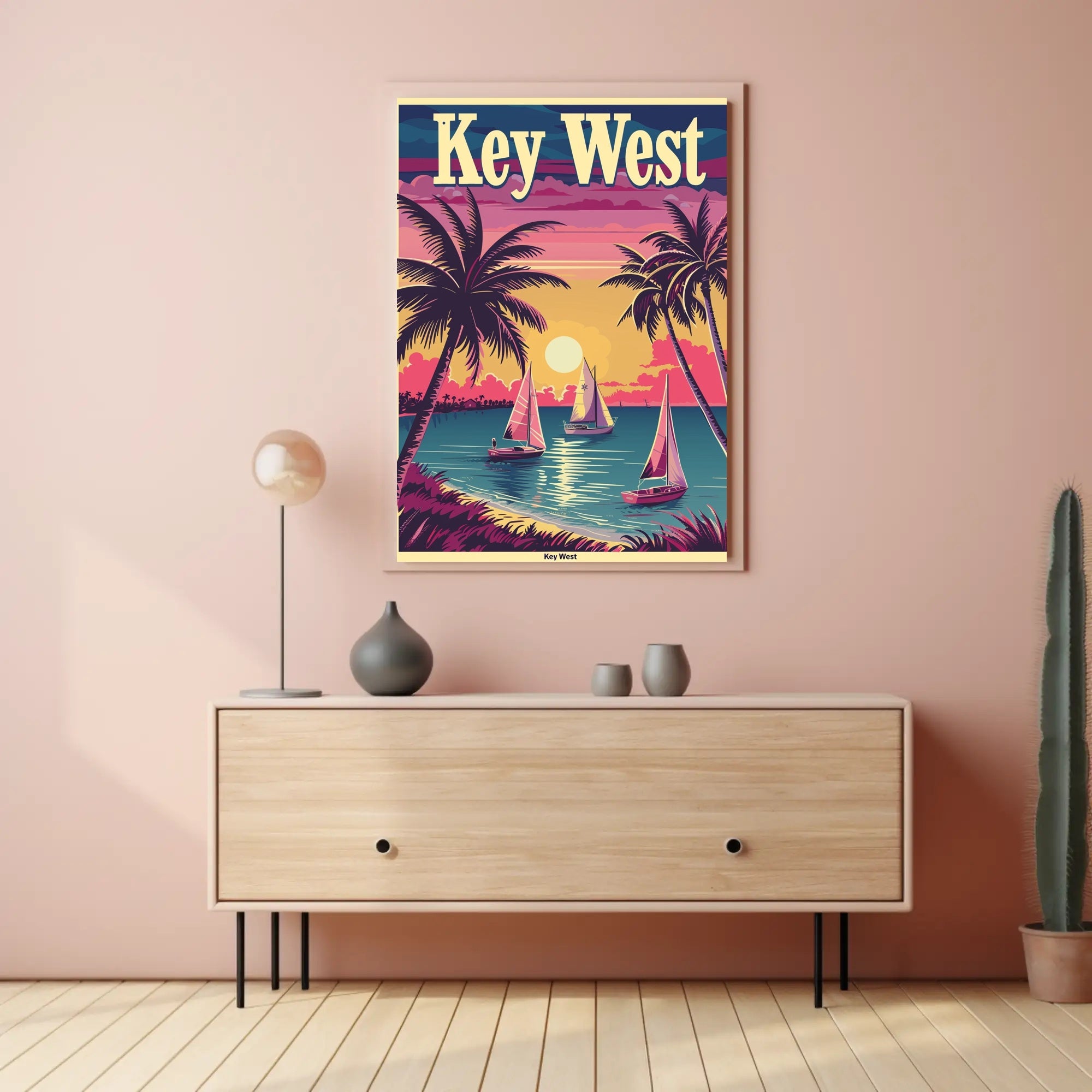 Idyllic Key West Sunset Scene Travel Poster PosterGoat