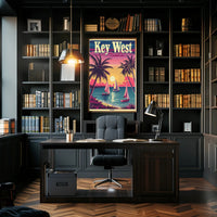 Idyllic Key West Sunset Scene Travel Poster PosterGoat