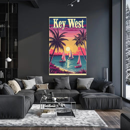 Idyllic Key West Sunset Scene Travel Poster PosterGoat