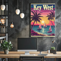 Idyllic Key West Sunset Scene Travel Poster PosterGoat