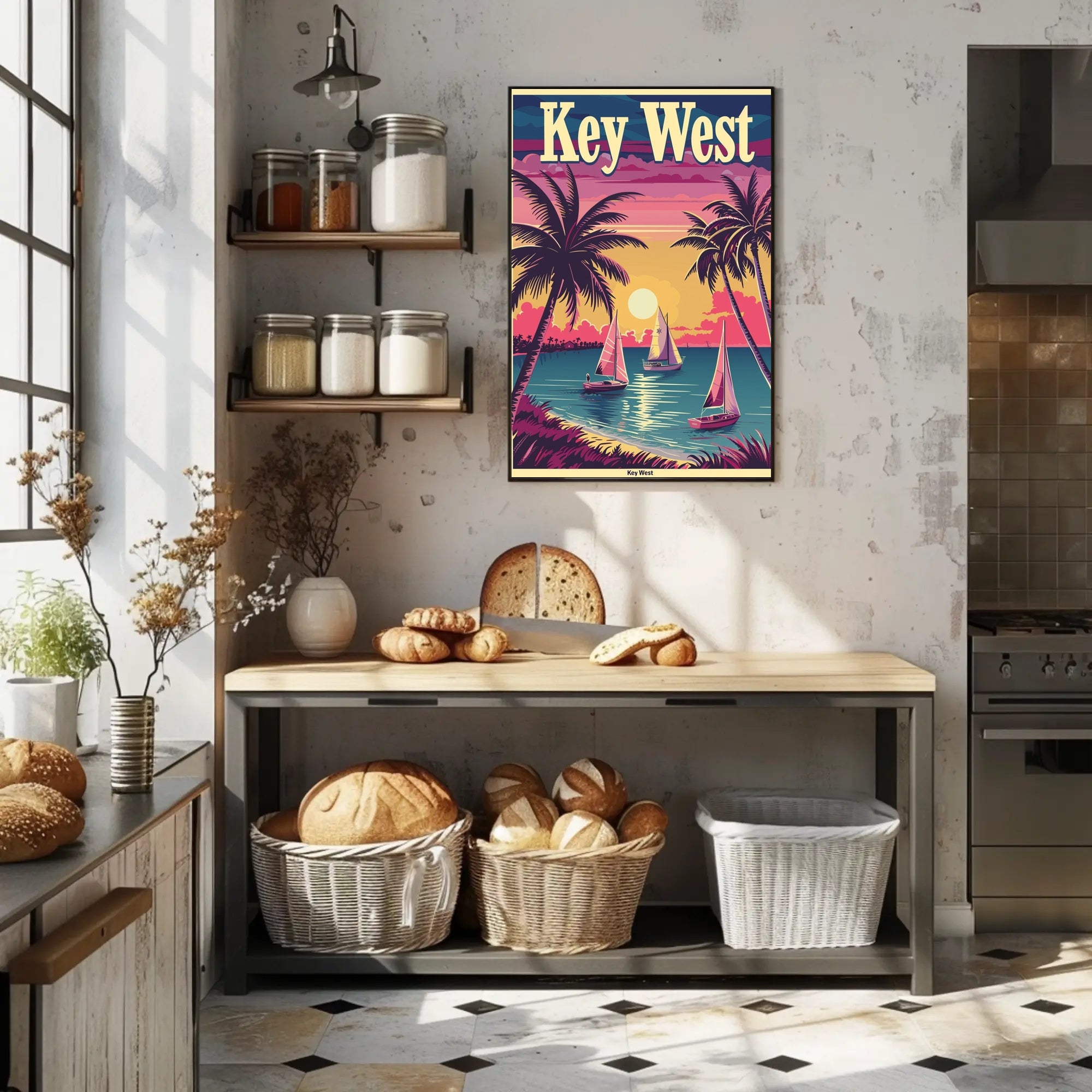 Idyllic Key West Sunset Scene Travel Poster PosterGoat