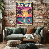 Idyllic Key West Sunset Scene Travel Poster PosterGoat
