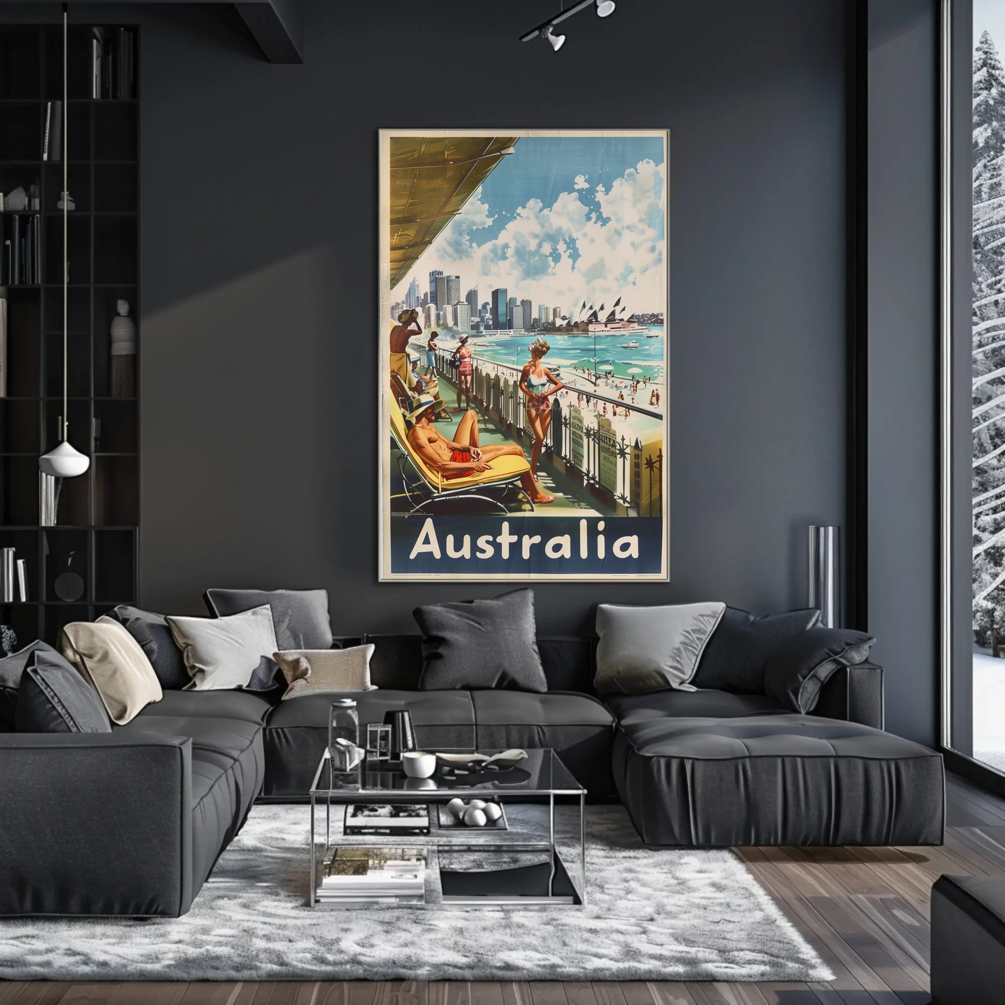 Idyllic Mid-20th-Century Australian Beach Travel Poster PosterGoat