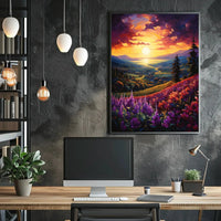 Idyllic Sunset Landscape in Artistic Poster Category PosterGoat