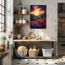Idyllic Sunset Landscape in Artistic Poster Category PosterGoat