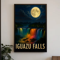 Iguazu Falls Moonlit Serenity Travel Poster PosterGoat