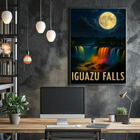 Iguazu Falls Moonlit Serenity Travel Poster PosterGoat
