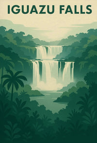 Iguazu Falls Vintage Scenic Travel Adventure Poster PosterGoat